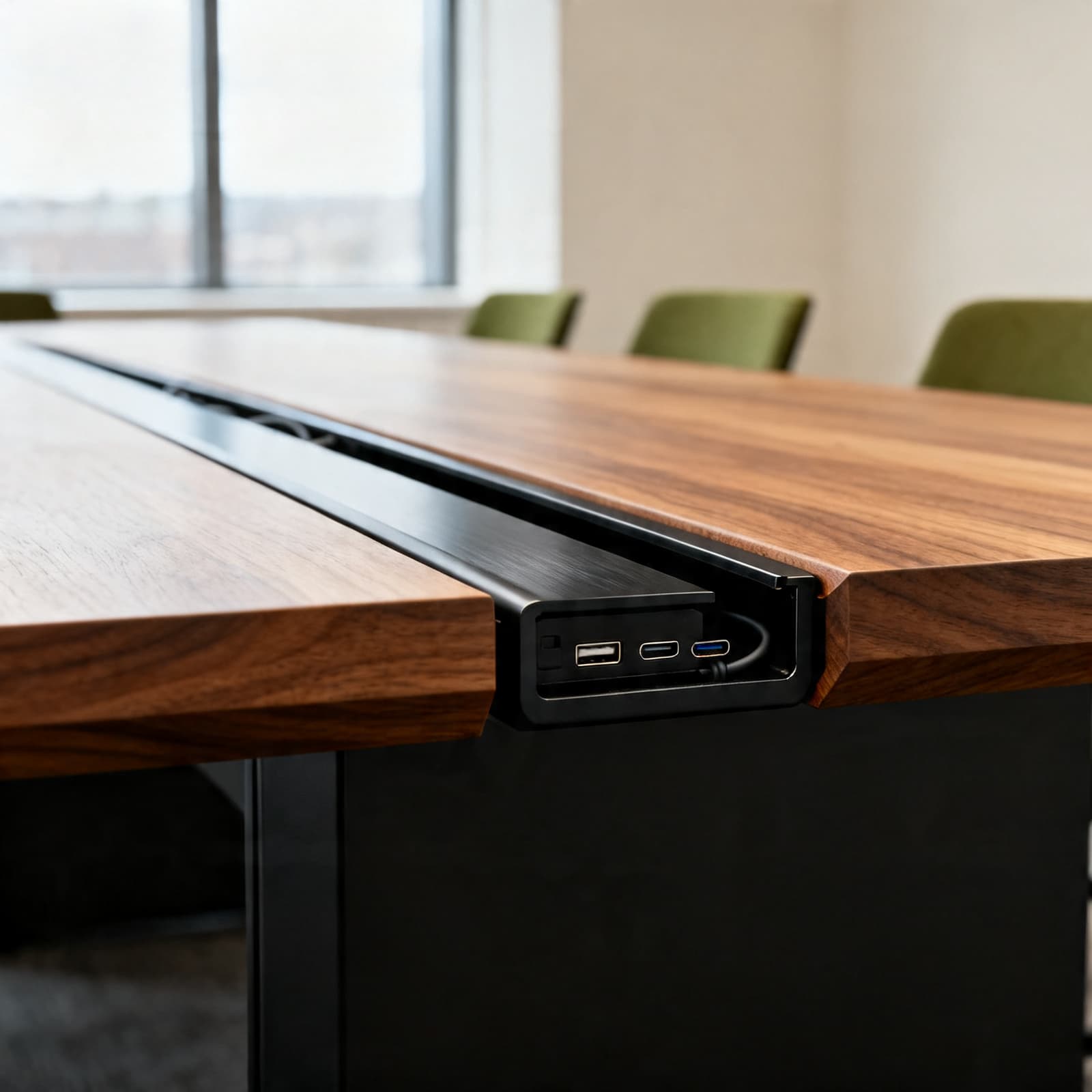Macro detail of Studio Eight-Person Conference Table
